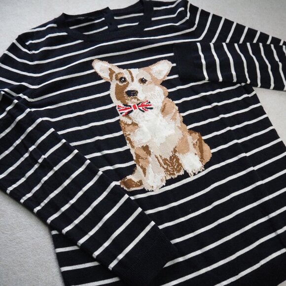 Talbots Striped Corgi Knit Sweater – Size S, Chest 18″, Sleeve 23″, Length 22″ - Picture 1 of 8